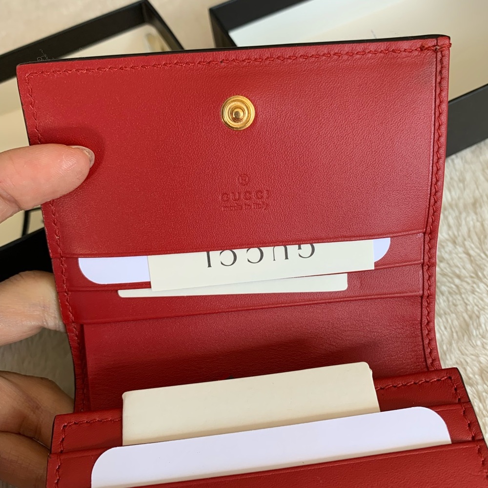 NWT Authentic Gucci Embroidery Cat Mini Wallet - Picture 5 of 8